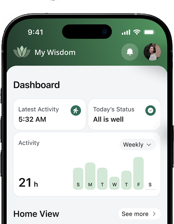 My Wisdom app dashboard